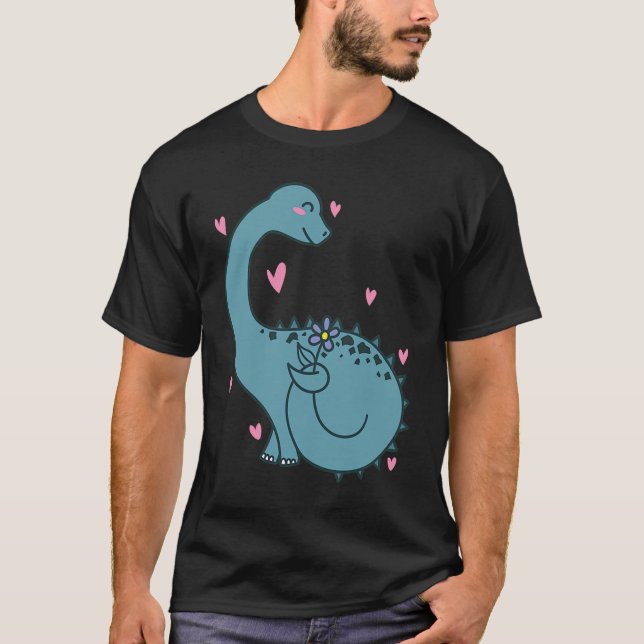 T-shirt Dino is in Love Dinosaur Reptile (Devant)
