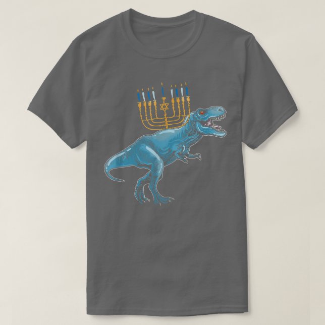 T-shirt Dino juif TRe Menorah Animal Hanoukka Pajamas Ch (Design devant)