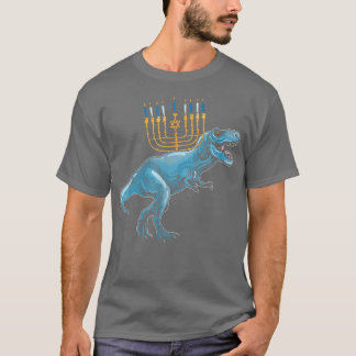 T-shirt Dino juif TRe Menorah Animal Hanoukka Pajamas Ch
