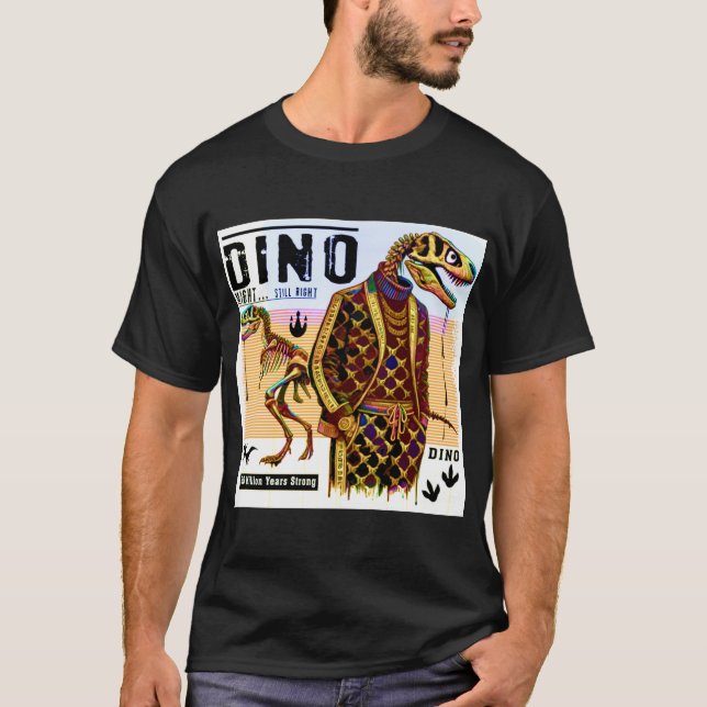 T-Shirt Dino Might - Drôle Dinosaur Graphic Tee (Devant)