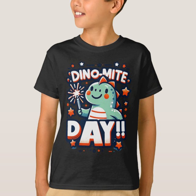 T-shirt "Dino-Mite Day" - Dinosaure amusant et festif (Devant)