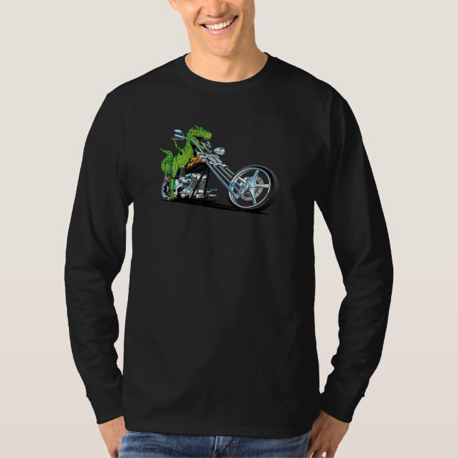 T-shirt Dino On Dirt Vélo Rex Rider Motorcycle équitation (Devant)