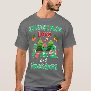 T-shirt Dino Outfit Garçon Enfants Noël Chers Dinosaures