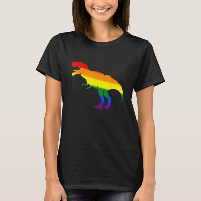 T-shirt Dino Pride Rainbow Flag  LBGT Pride Month (Devant)