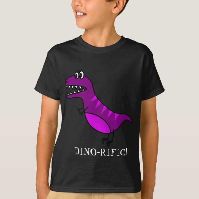 T-shirt Dino-rific mignon dinosaure violet design enfant (Devant)