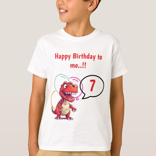 T-shirt Dino Roar fête d'anniversaire (Devant)