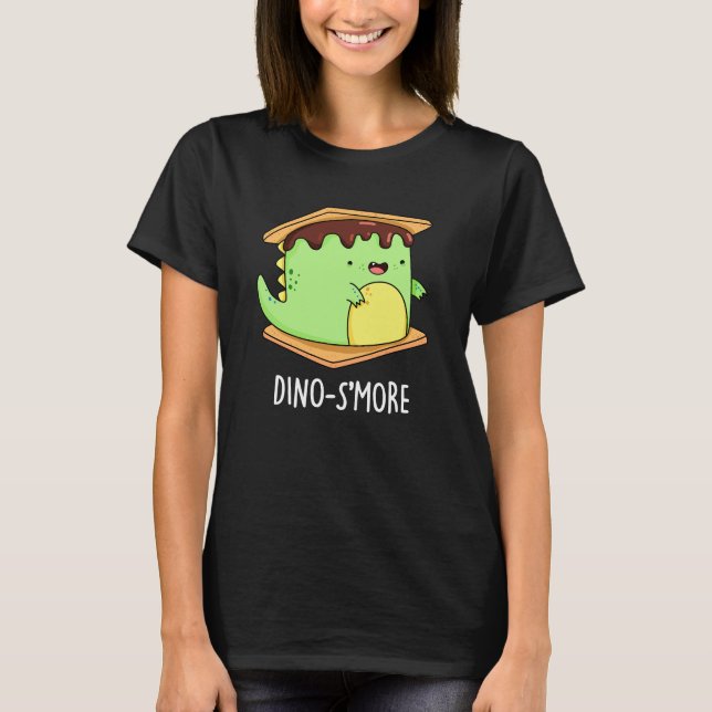 T-shirt Dino-smore Dinosaure Dinosaure Smore Pun Dark BG (Devant)
