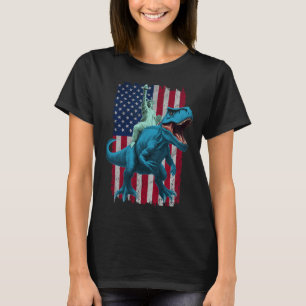 T-shirt Dino Statue De La Liberté 4 juillet Chemises Garço