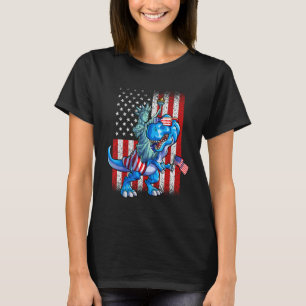 T-shirt Dino Statue De La Liberté 4 juillet Chemises Garço