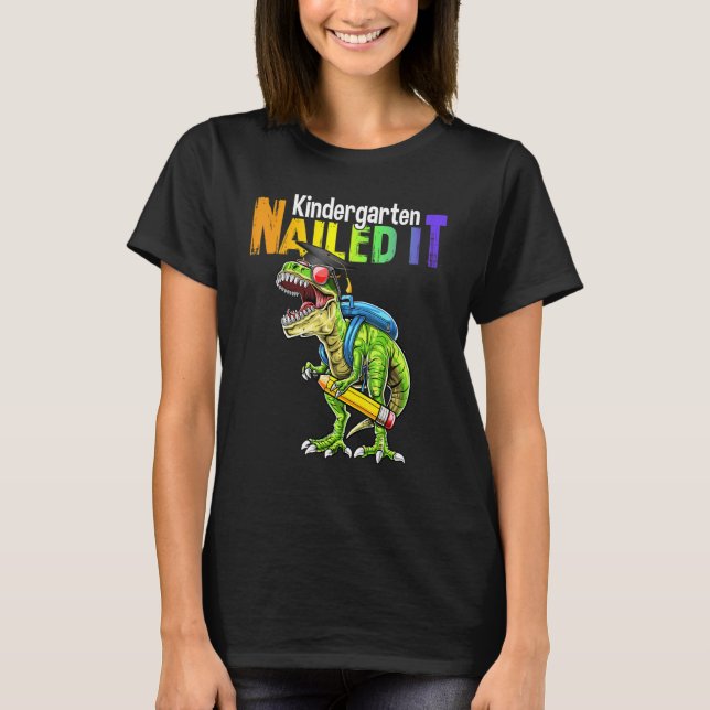 T-shirt Dino Trex Kindergarten Nailed It Graduation Boy Ki (Devant)