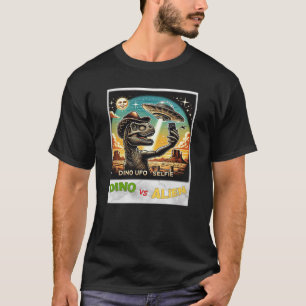 T-shirt Dino UFO Selfie : Dino vs Alien (Man Tshirt) #07