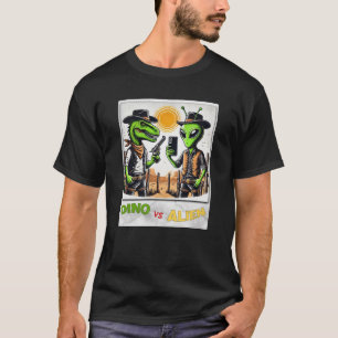T-shirt Dino UFO Selfie : Dino vs Alien (Man Tshirt) #08