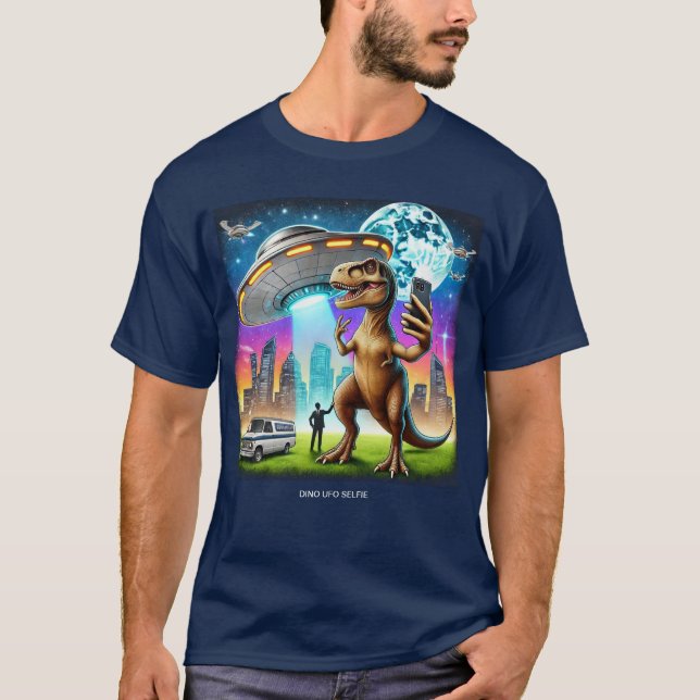 T-shirt Dino UFO Selfie : Rencontre Alien (Man Tshirt) #03 (Devant)