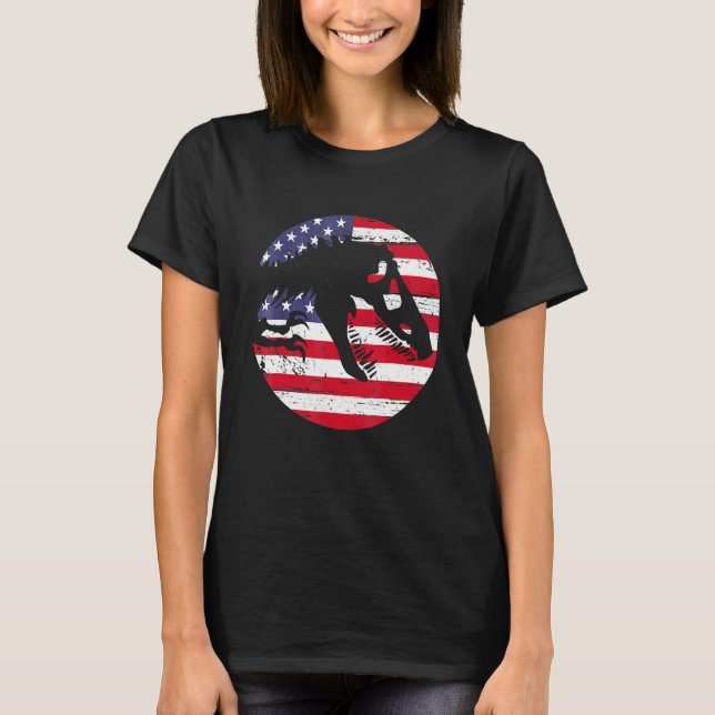 T-shirt Dino USA Flag Patriotic Dinosaur Rex 4th Of July (Devant)