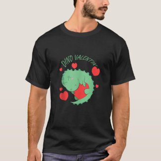 T-shirt Dino Valentin Cute Dinosaur Pour Garçons Filles Va