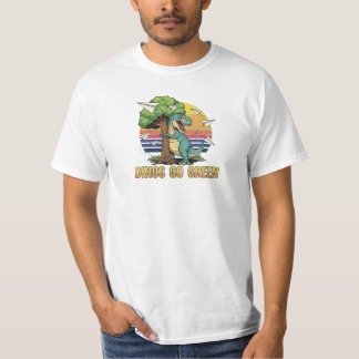 T-shirt Dinos vont au vert – Design Rétro Éco Dinosaure