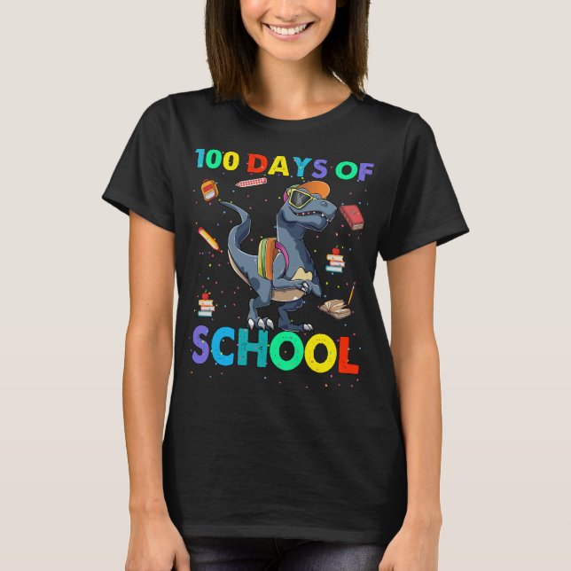 T-shirt Dinosaur 100e jour de l'école (Devant)