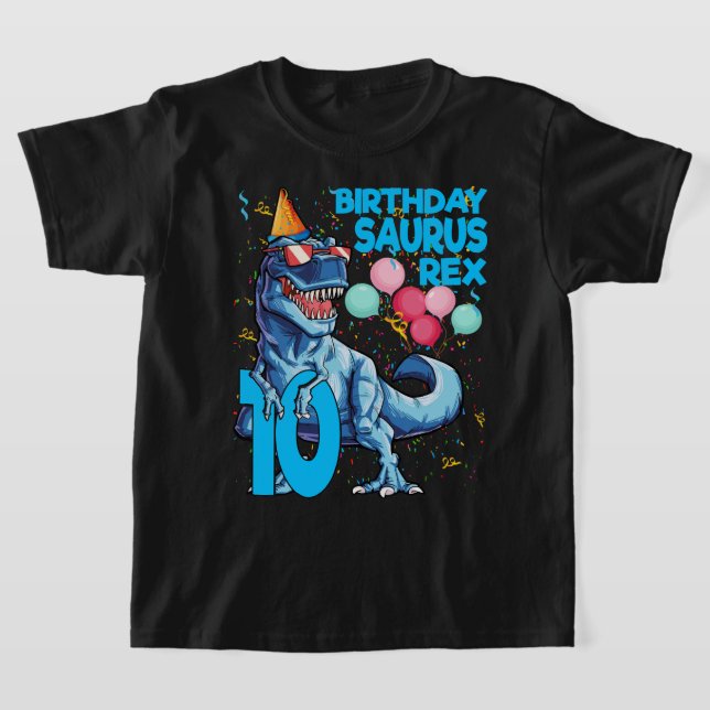 T-shirt Dinosaur 10e anniversaire T Rex 10 ans NAISSANCES (Poser)