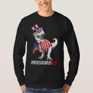 T-shirt Dinosaur 4 juillet Rex Amerisaurus Patriotic Boy