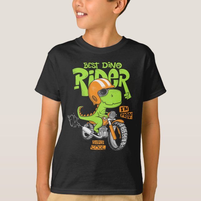 T-shirt Dinosaur à moto (Devant)