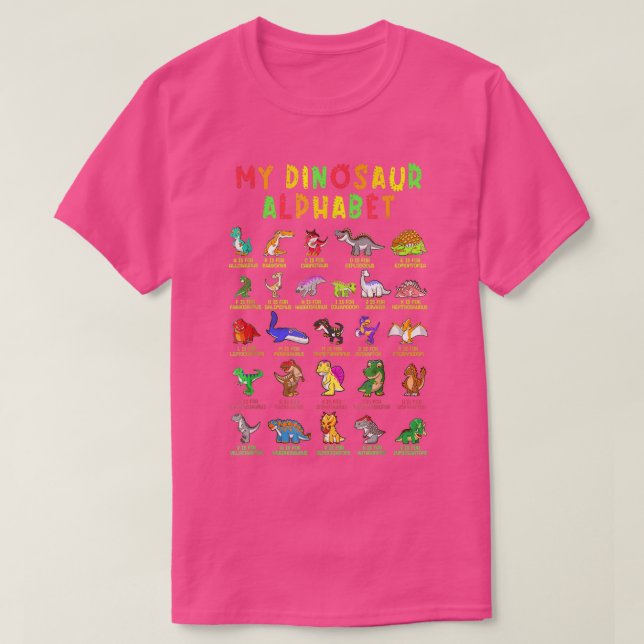 T-shirt Dinosaur Alphabet Dino Abc Pour Enfants Garçons Ho (Design devant)