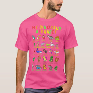 T-shirt Dinosaur Alphabet Dino Abc Pour Enfants Garçons Ho