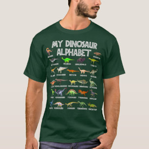 T-shirt Dinosaur Alphabet mignon Dino ABC pour enfants gar