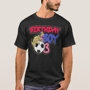 T-shirt Dinosaur Anniversaire Garçon 3 ans Dino Soccer Nai
