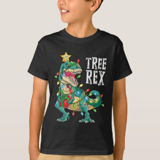 T-shirt Dinosaur Arbre de Noël Rex Pajamas Hommes garçons