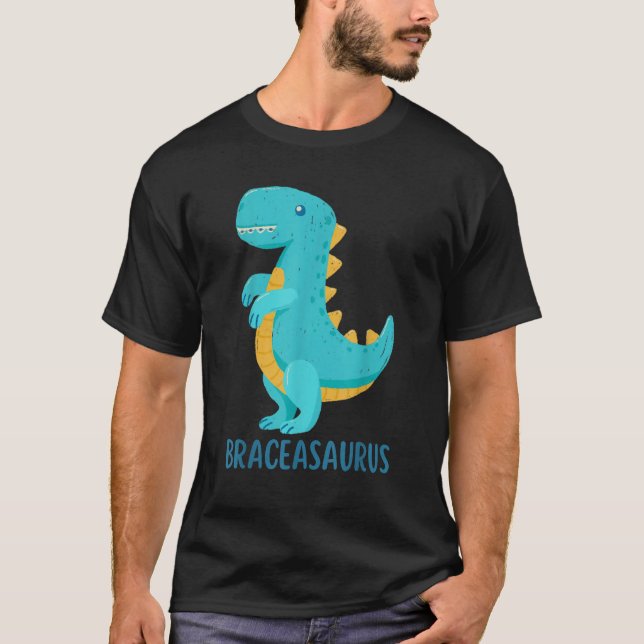 T-shirt Dinosaur attaque BRACEASAURUS Orthodontiste (Devant)