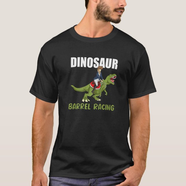 T-shirt Dinosaur Barrel Racing Rodeo Dino Barrel Racer (Devant)