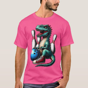 T-shirt Dinosaur Bowling Ball Dino Amusant Bowler Adultes