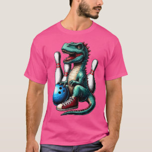 T-shirt Dinosaur Bowling Ball Graphic Dino Dino Bowler Ki