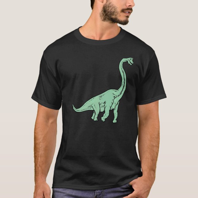 T-shirt Dinosaur Brontosaurus Cute Pied Préhistorique Dino (Devant)