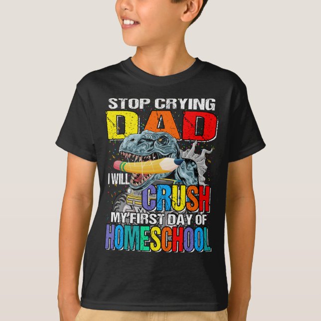T-shirt Dinosaur Camion Monster de l'école d'accue (Devant)