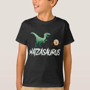 T-shirt Dinosaur Chase Courir Matza Funny Jewish Hanoukka