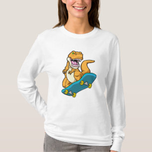 T-shirt Dinosaur comme Patineur avec Skateboard