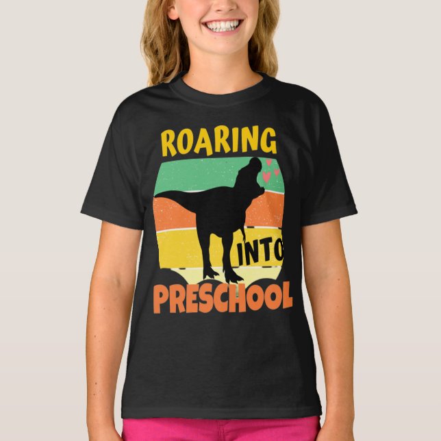T-shirt DINOSAUR cool - ROARING DANS LE PRESCHOOL (Devant)