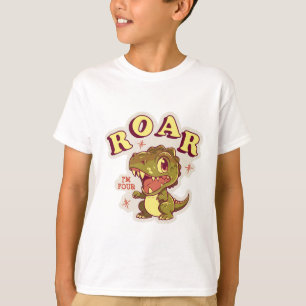 T-shirt DINOSAUR customisé ANNIVERSAIRE ROAR JE SUIS QUATR