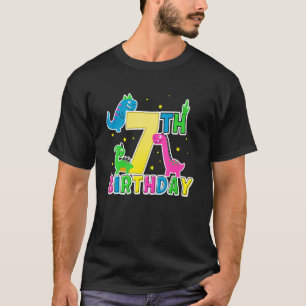 T-shirt Dinosaur Cute 7e Joyeux Septième Anniversaire Sept