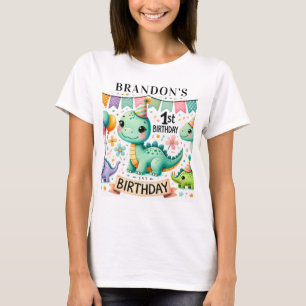 T-shirt Dinosaur Dino 1ère fête d'anniversaire
