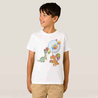 T-shirt Dinosaur dino fête anniversaire de enfant bleu drô