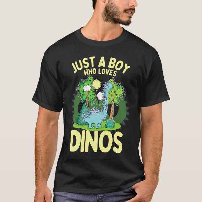 T-shirt Dinosaur Dino Juste Un Garçon Qui Aime Les Dinosau (Devant)