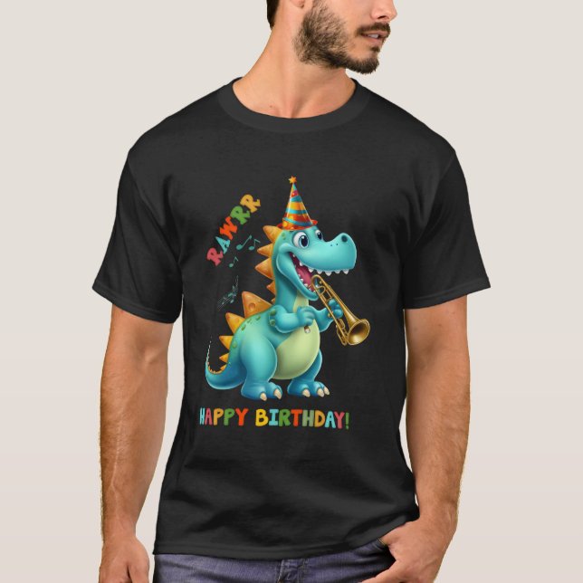 T-shirt Dinosaur Dino Trex Anniversaire Femmes Hommes Enfa (Devant)