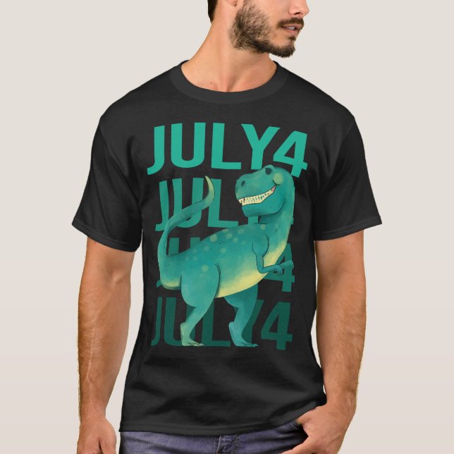 T-shirt Dinosaur drôle - 4 Juillet 04 (Devant)