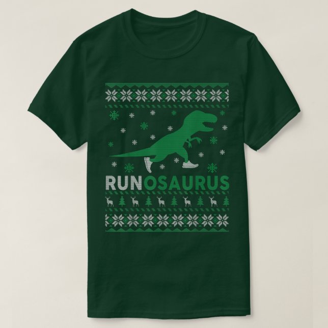 T-shirt Dinosaur Drôle laide Sweer de Noël pour les femmes (Design devant)