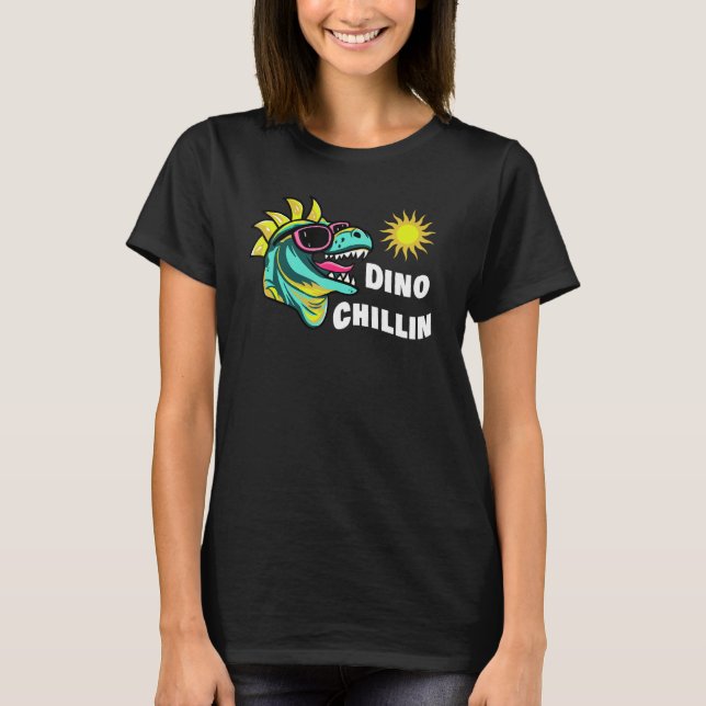 T-shirt Dinosaur Enjoying The Sunshine In Sunglasses Fun R (Devant)
