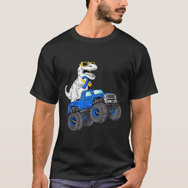 T-shirt Dinosaur équitation Camion World Down Syndrome Jou (Devant)