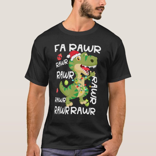 T-shirt Dinosaur Fa Ra Ra Ra Rawr Rex Noël Noël Paja (Devant)