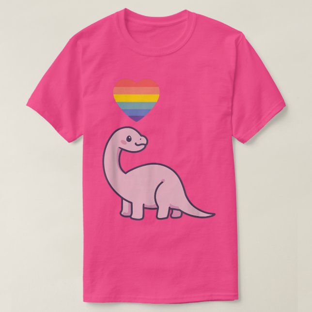 T-shirt Dinosaur gay LGBTQ Pride Drapeau Lesbian Kawaii An (Design devant)